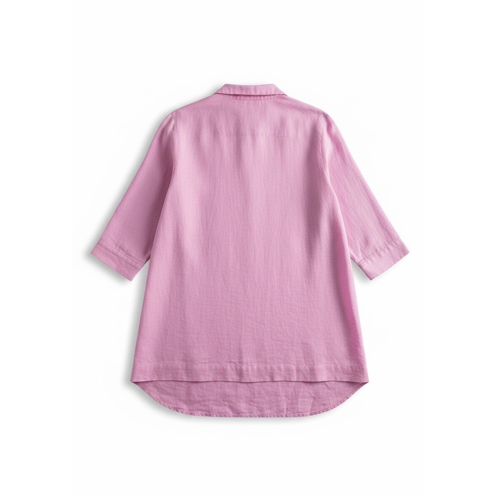 J. Jill Love Linen Tunic Top Women XL Lavender 3/4 Sleeve Button Front - Picture 4 of 9